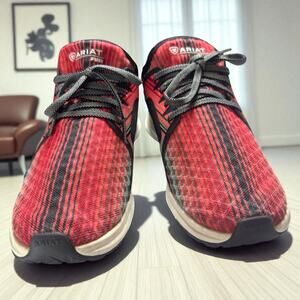 Ariat Fuse Athletic Trainers Running Shoes Low Top Sneakers Women 8B Red Stripe